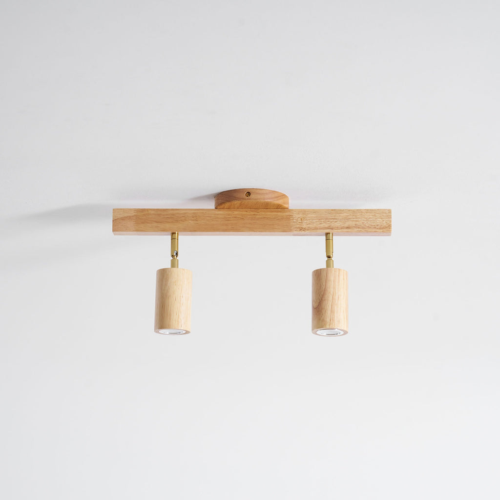Japanese Wooden Adjustable LED Spotlight 1-Light