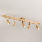 Japanese Wooden Adjustable LED Spotlight 1-Light