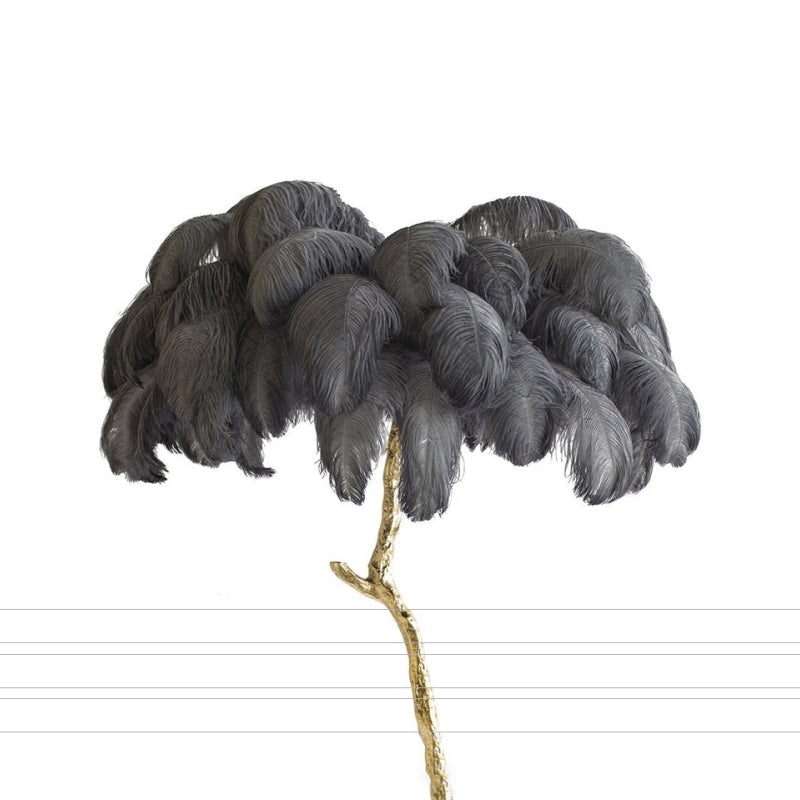 Luxury Feather/Colored Metal Floor Lamp