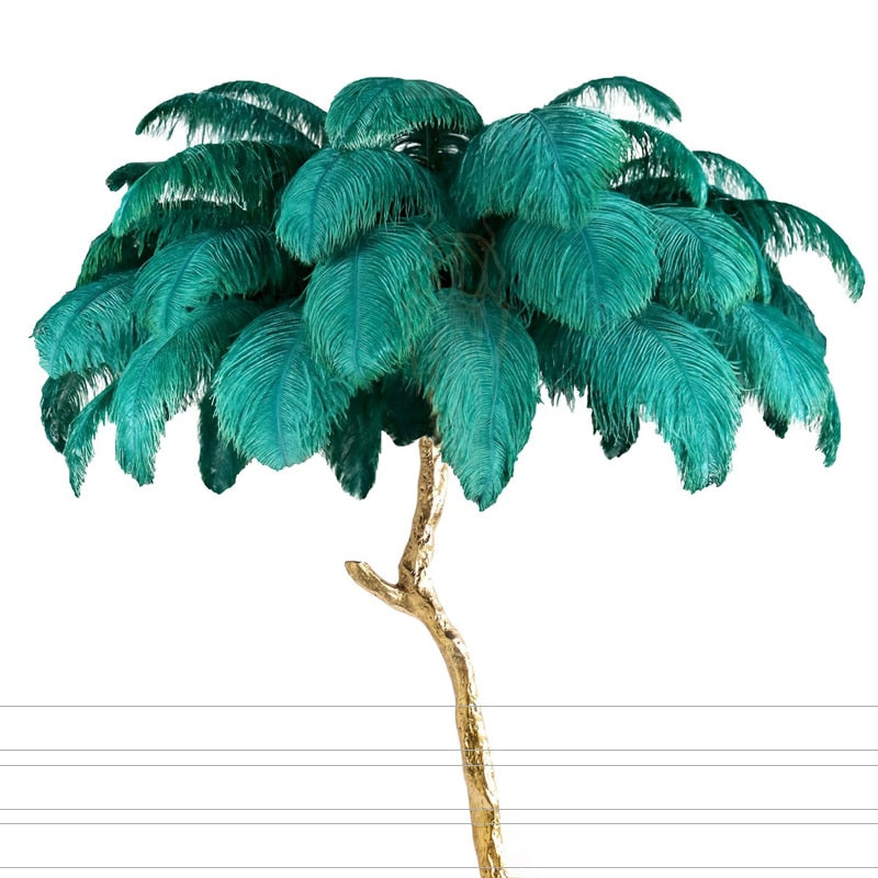 Luxury Feather/Colored Metal Floor Lamp
