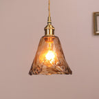 Zina Vintage Geometric Glass Suspension. Brass. Living Room