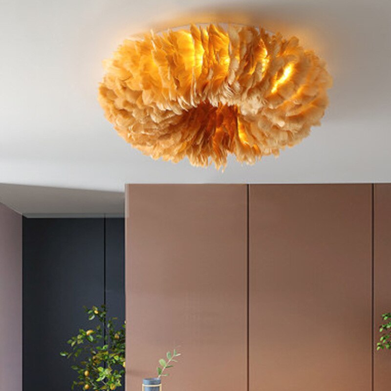 O'Moore Boho LED Ceiling Light White/Yellow/Grey Metal Bedroom