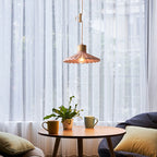 Modern Wood and Cement Scalloped Pendant Light | 1-Light