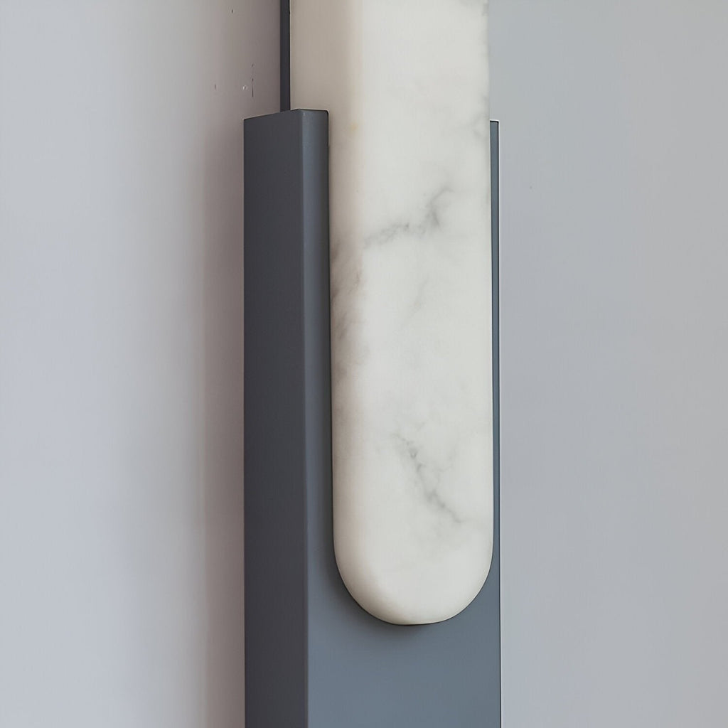 Modern Alabaster-Effect Brass Wall Sconce LED 1-Light