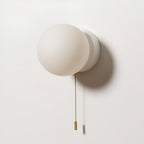 Nordic Minimalist Glass Globe Wall Sconce LED 1-Light with Pull Cord