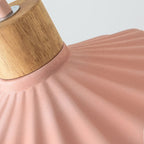 Modern Wood and Cement Scalloped Pendant Light | 1-Light