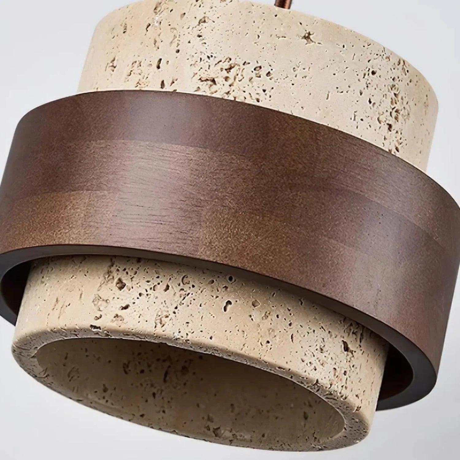 Orvina Travertine Cylinder Pendant - Japandi Stone Kitchen Island