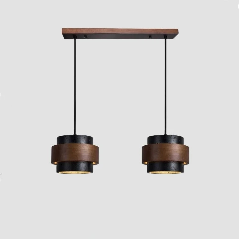 Orvina Travertine Cylinder Pendant - Japandi Stone Kitchen Island