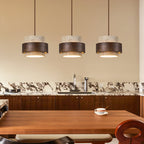 Orvina Travertine Cylinder Pendant - Japandi Stone Kitchen Island