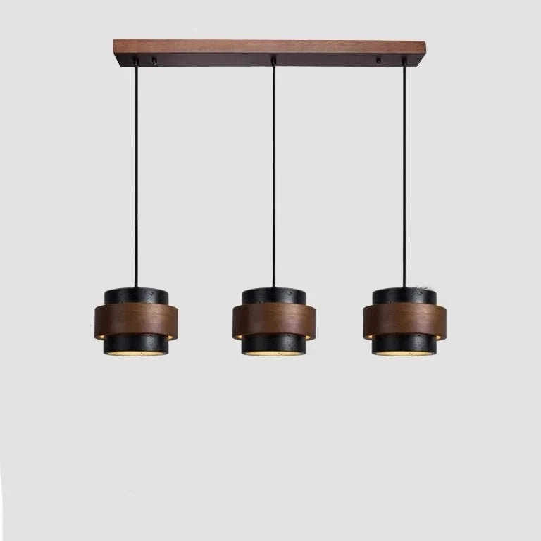Orvina Travertine Cylinder Pendant - Japandi Stone Kitchen Island