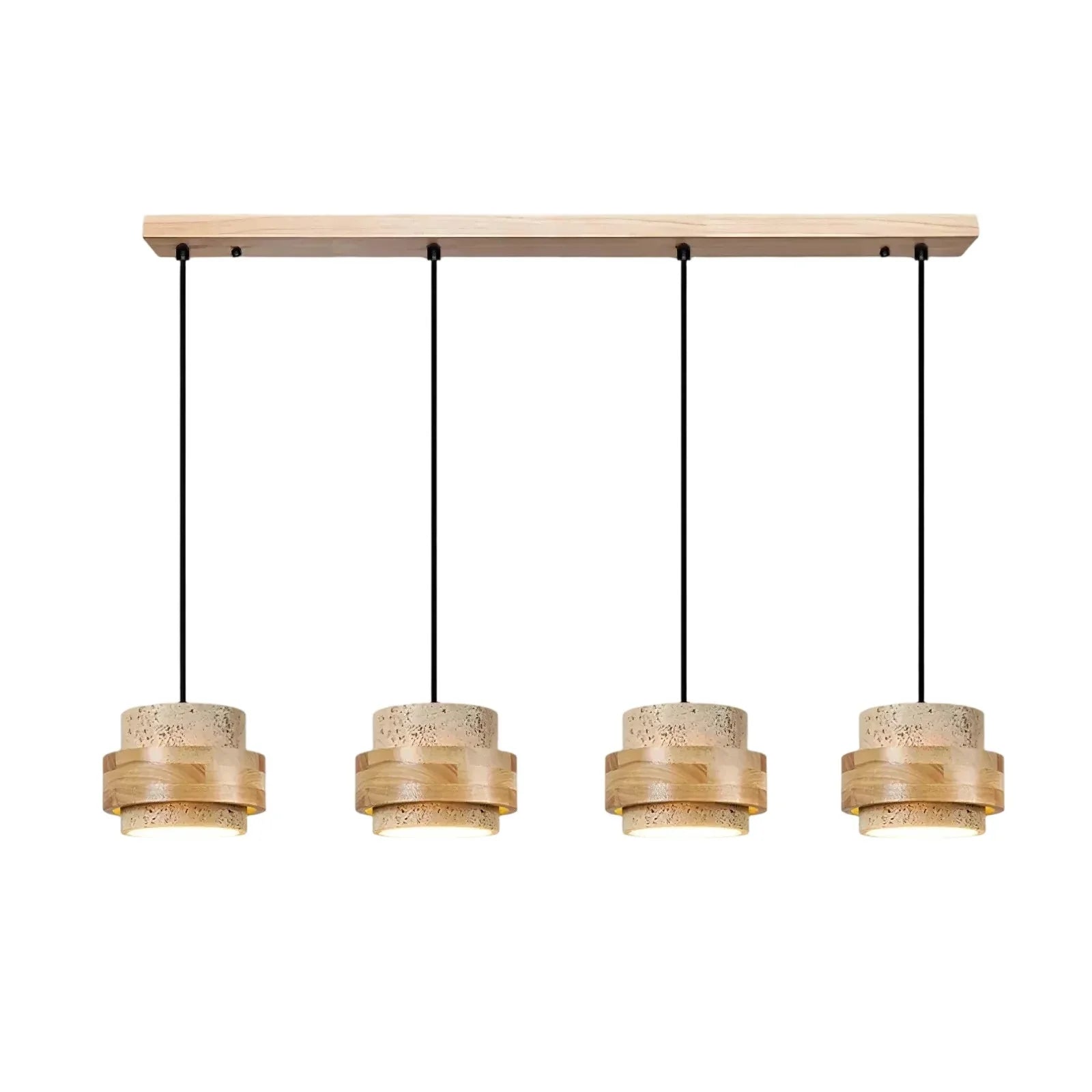 Orvina Travertine Cylinder Pendant - Japandi Stone Kitchen Island