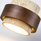 Owen Wabi-Sabi Travertine Cylindrical Ceiling Light