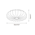 Fabric Ceiling Light Pleated Shade Lotus Wood Canopy