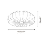 Fabric Ceiling Light Pleated Shade Lotus Wood Canopy