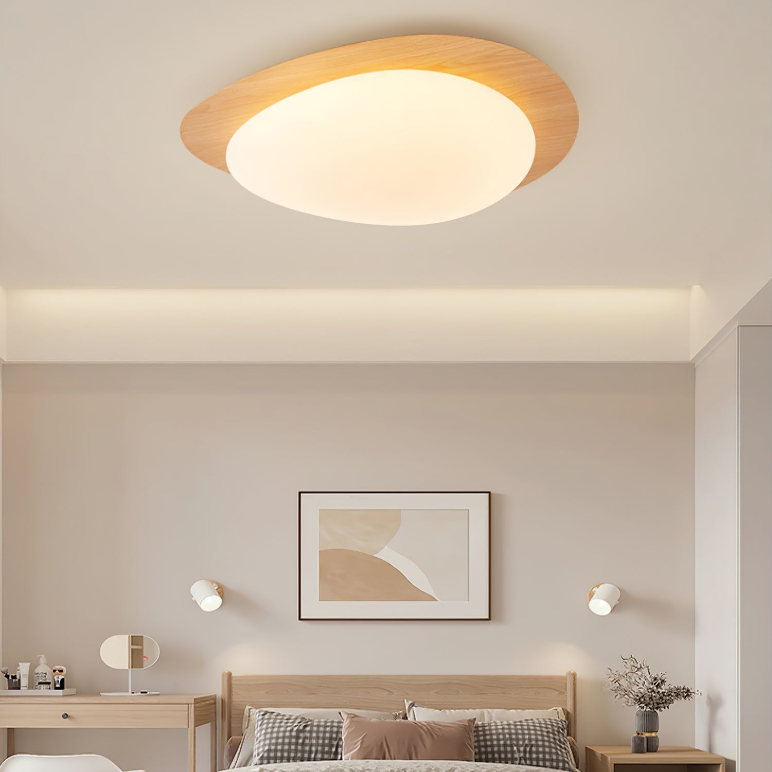 Quisti Pebble Walnut Ceiling Light