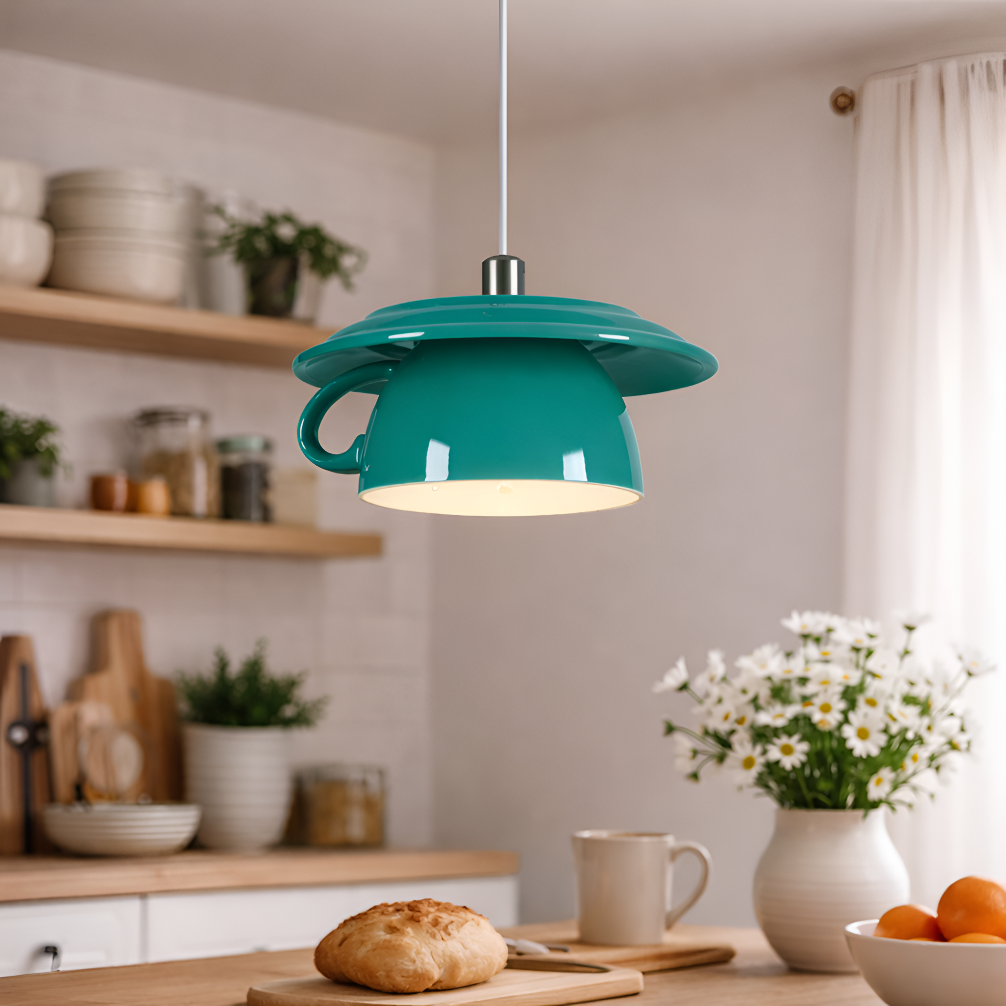 Adam - Ceramic Cup Pendant Light