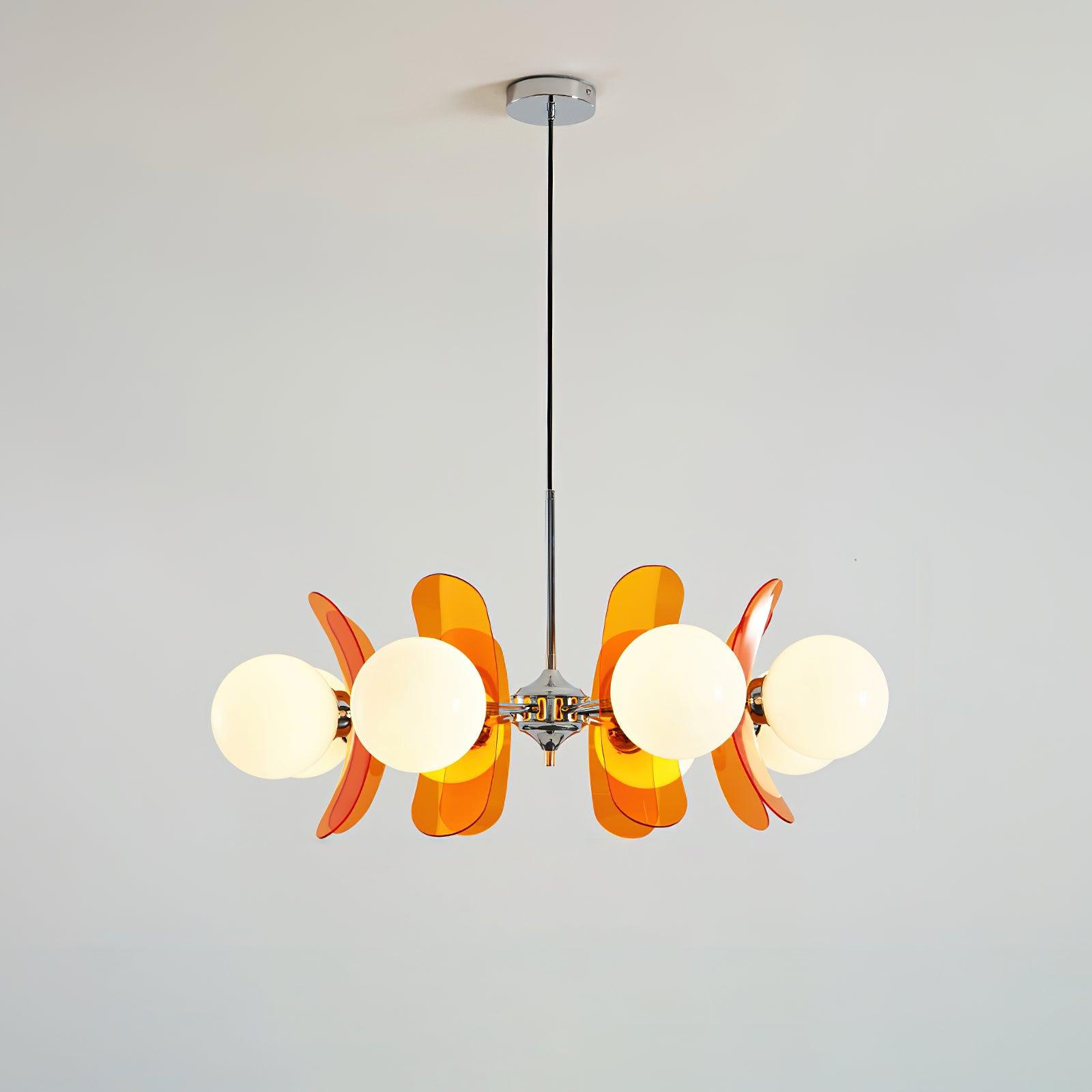 Ulano Brown & Orange Chandelier