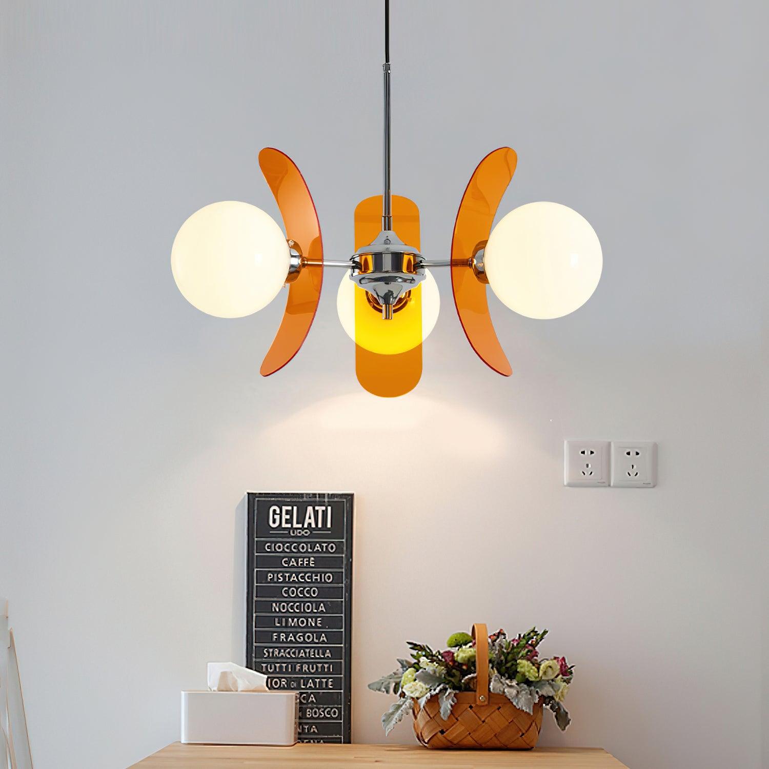 Ulano Brown & Orange Chandelier