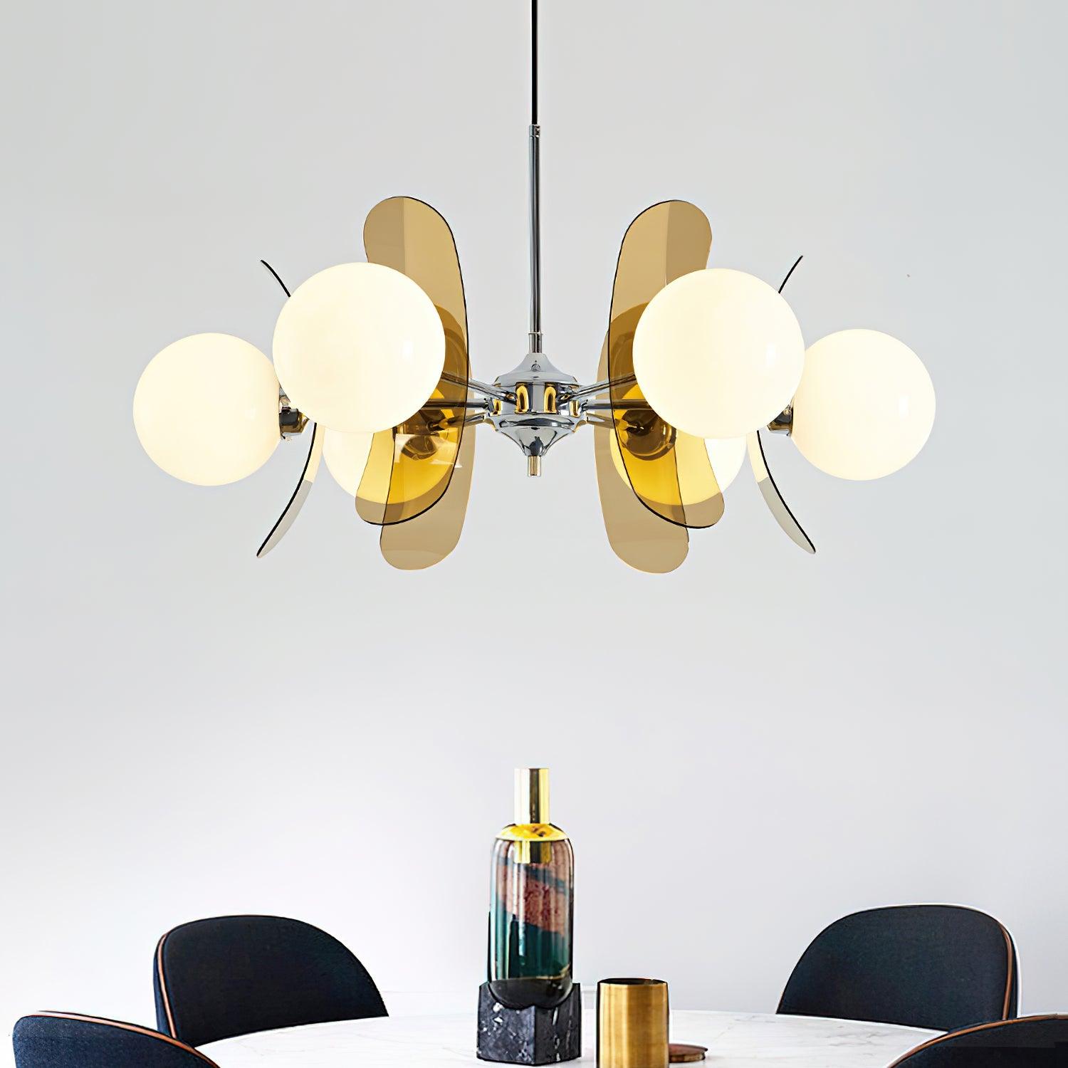 Ulano Brown & Orange Chandelier