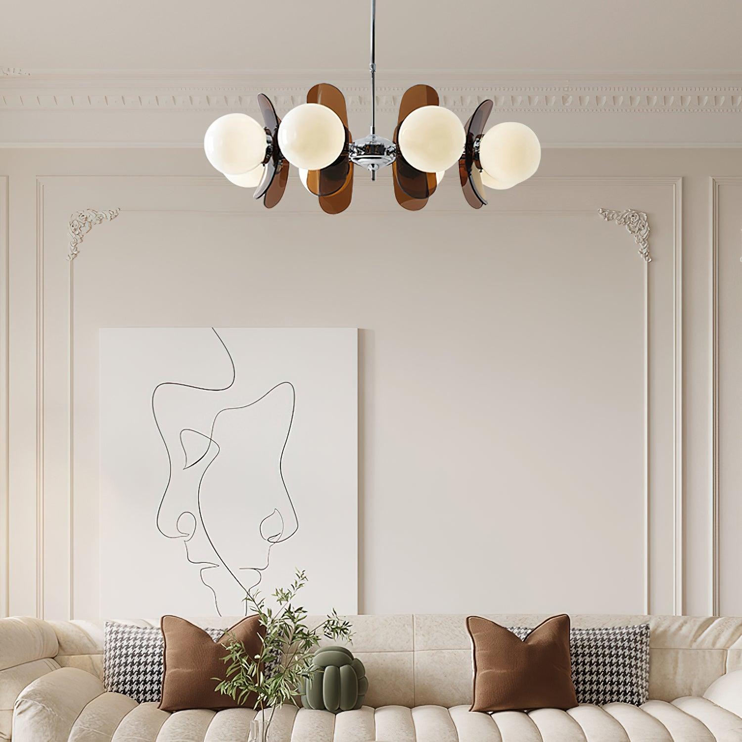 Ulano Chandelier in Brown and Orange