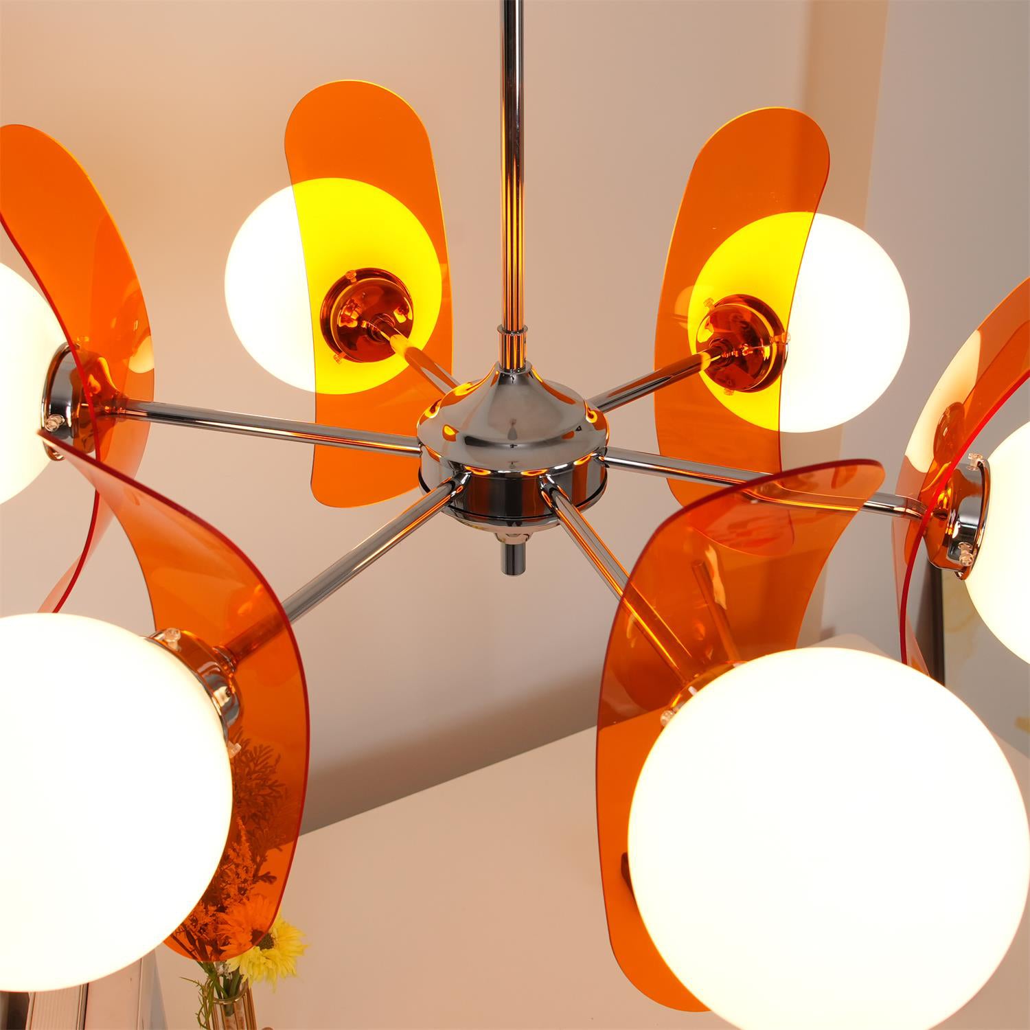 Ulano Chandelier in Brown and Orange