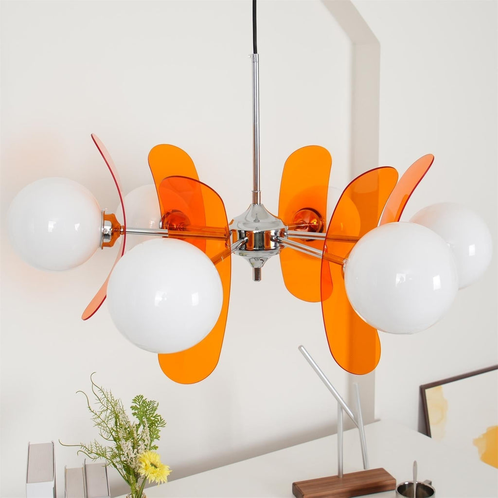 Ulano Brown & Orange Chandelier