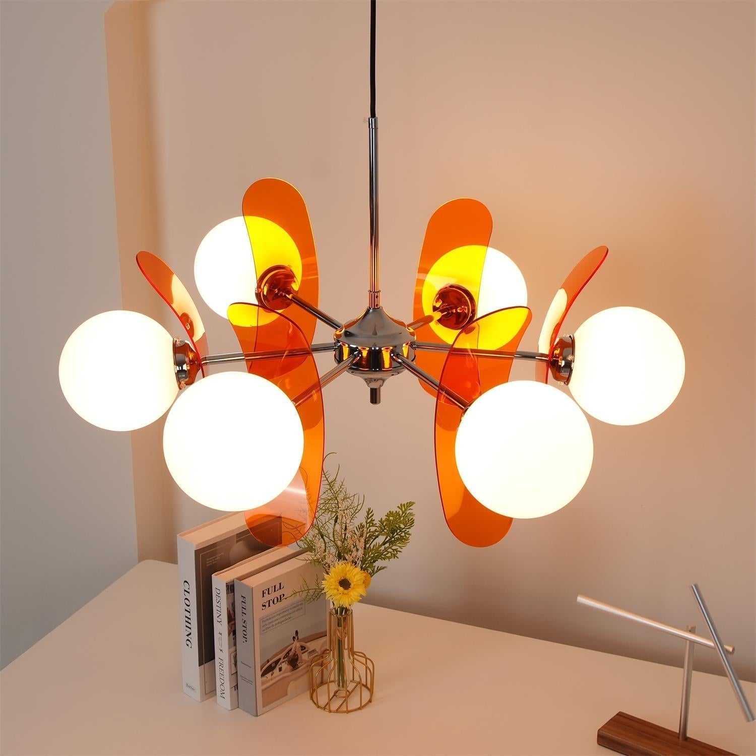 Ulano Brown & Orange Chandelier