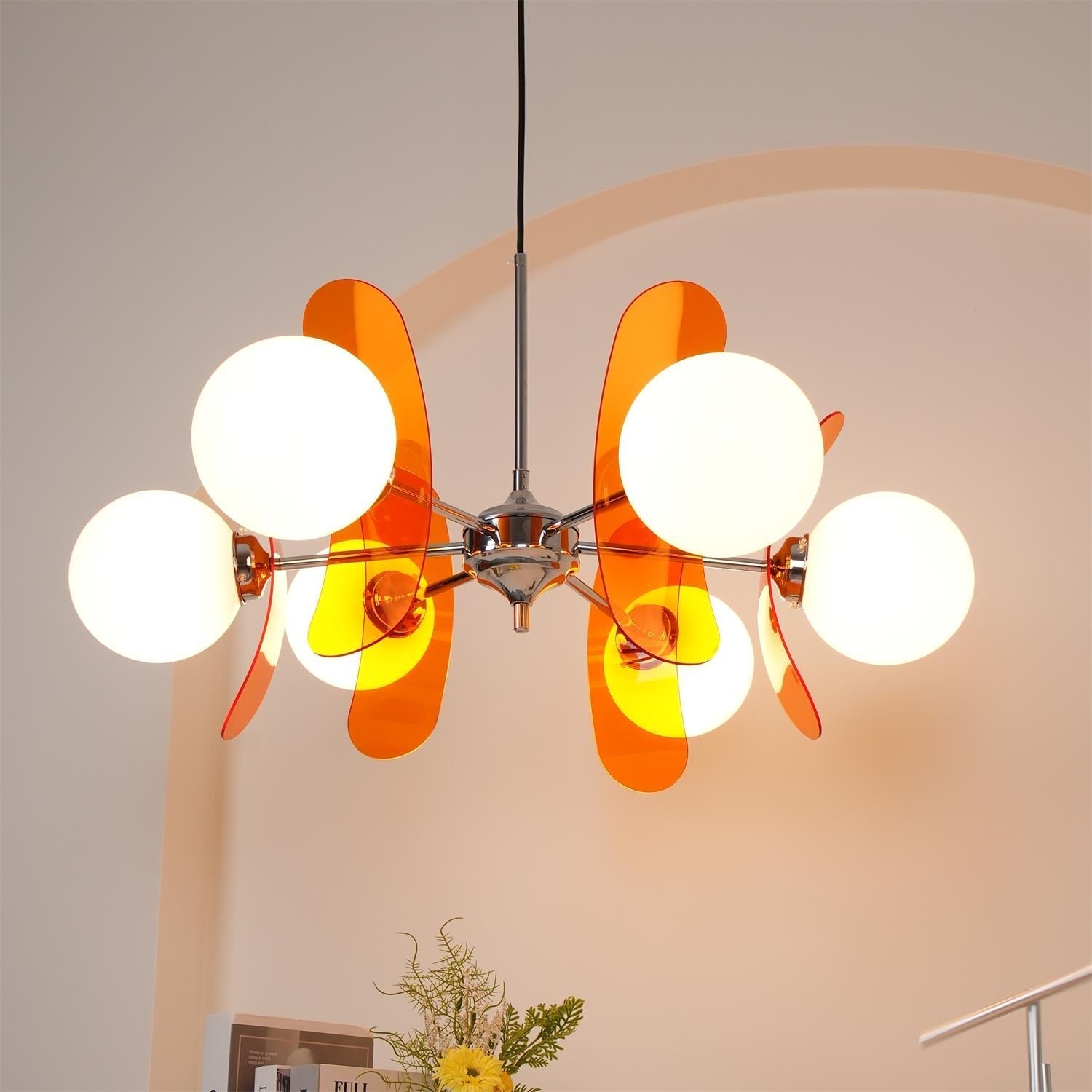 Ulano Chandelier in Brown and Orange