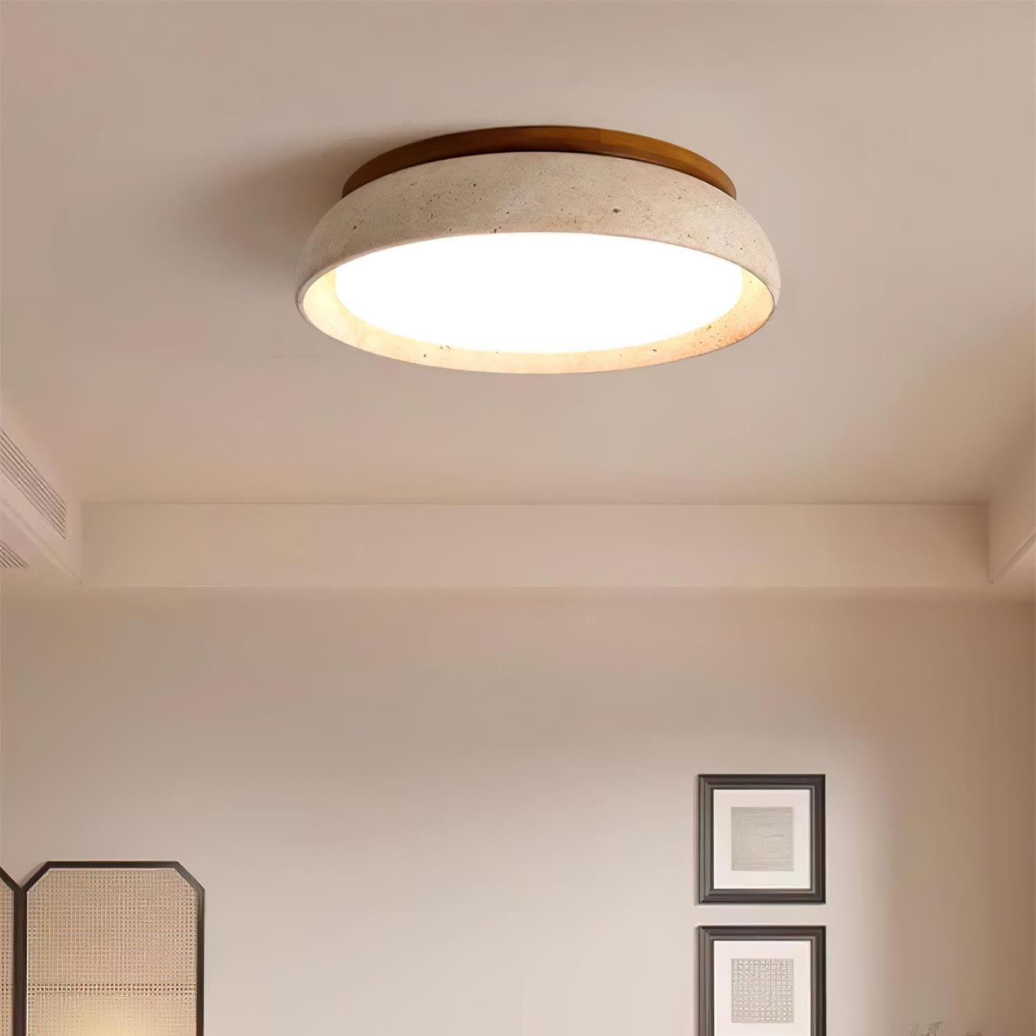 Kloris Travertine Stone Ceiling Light