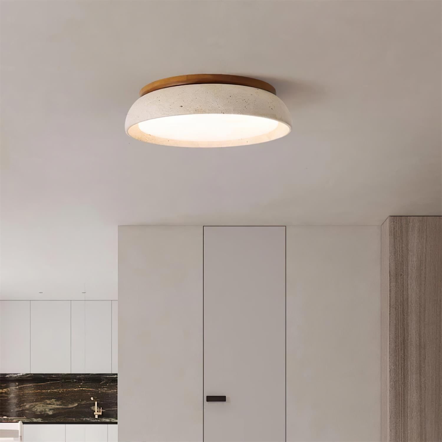 Kloris Travertine Stone Ceiling Light