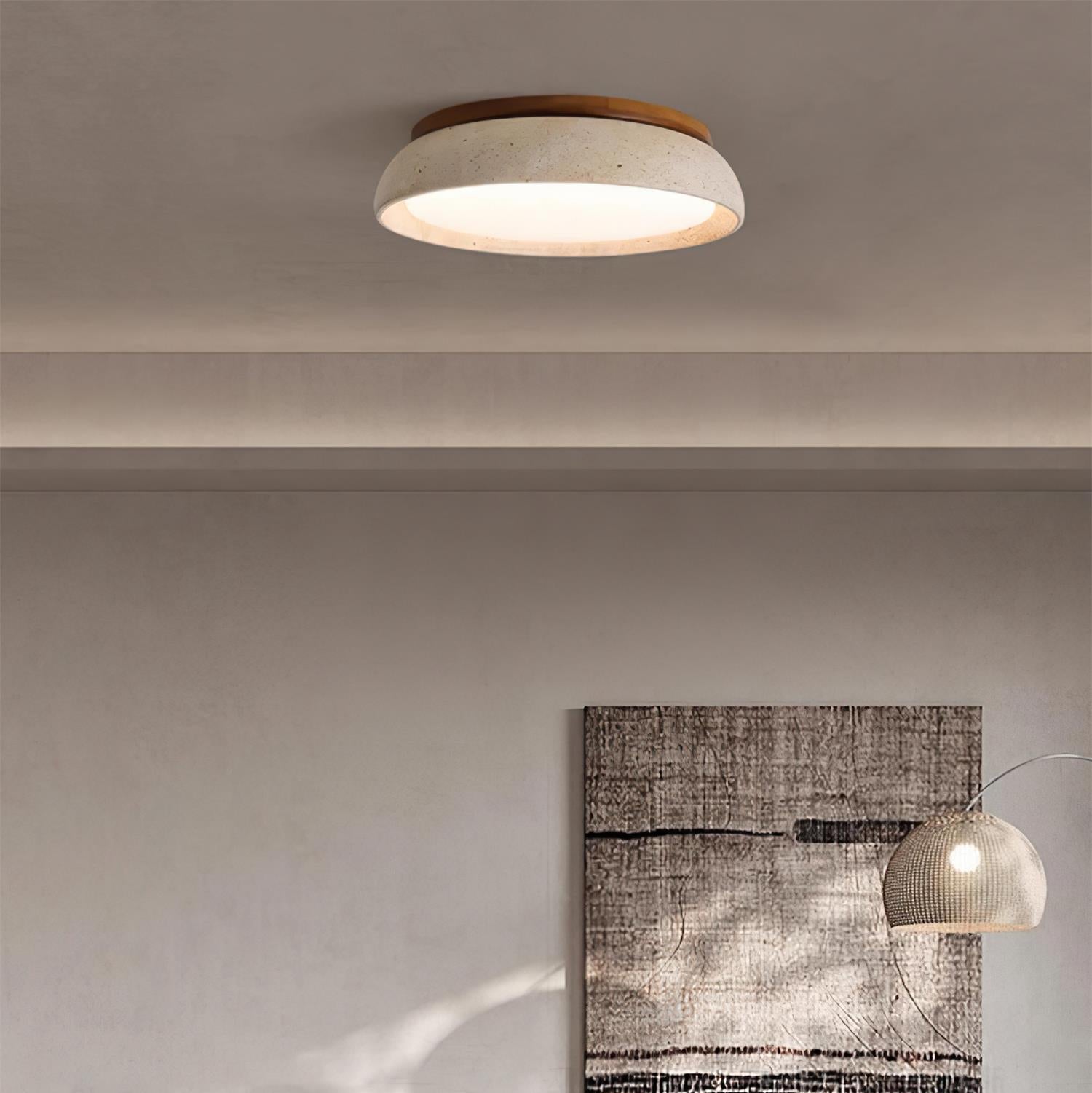 Kloris Travertine Stone Ceiling Light