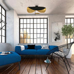 Jexie Ceiling Light Modern Leaf Black/Gold Living Room Bedroom