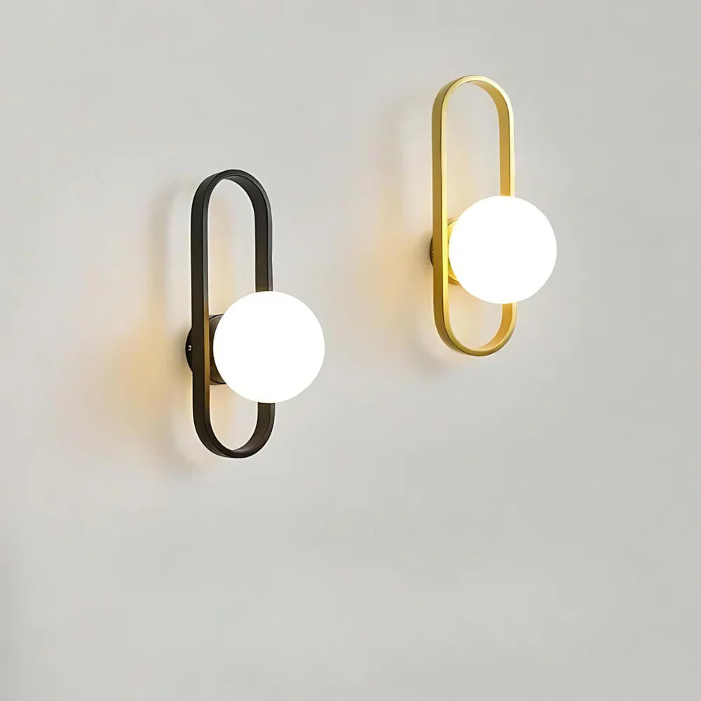 Modern Wall Sconce with Milk Glass Ball