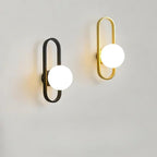 Modern Wall Sconce with Milk Glass Ball