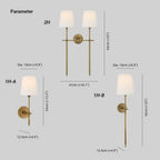 Theodore Wall Sconce in Brass and Fabric