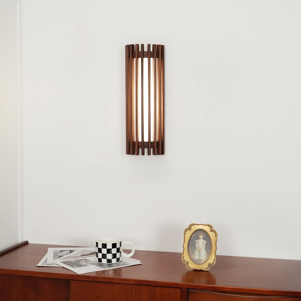 Neyra Wall Lamp for Indoor Use Made of Walnut