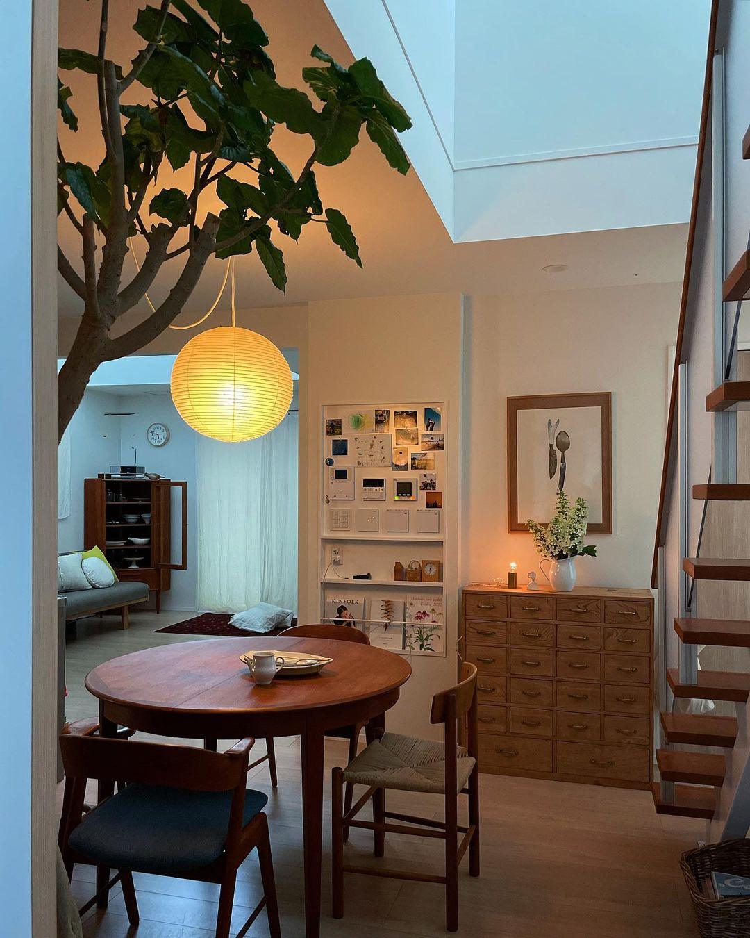 Washi Paper Suspension Lamp for Living Room