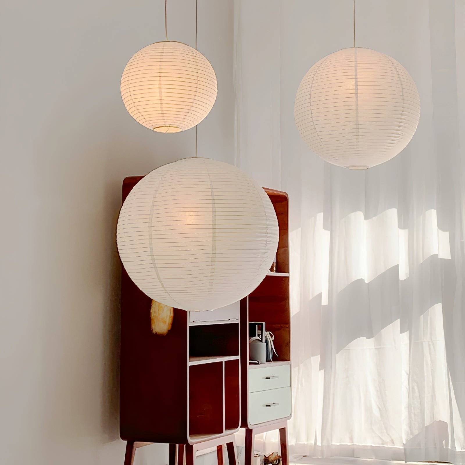 Washi Paper Suspension Lamp for Living Room