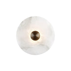 Round Wall Lamp Alabaster Fluted Brass