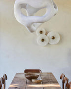 Round Wall Lamp Alabaster Fluted Brass