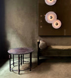 Round Wall Lamp Alabaster Fluted Brass