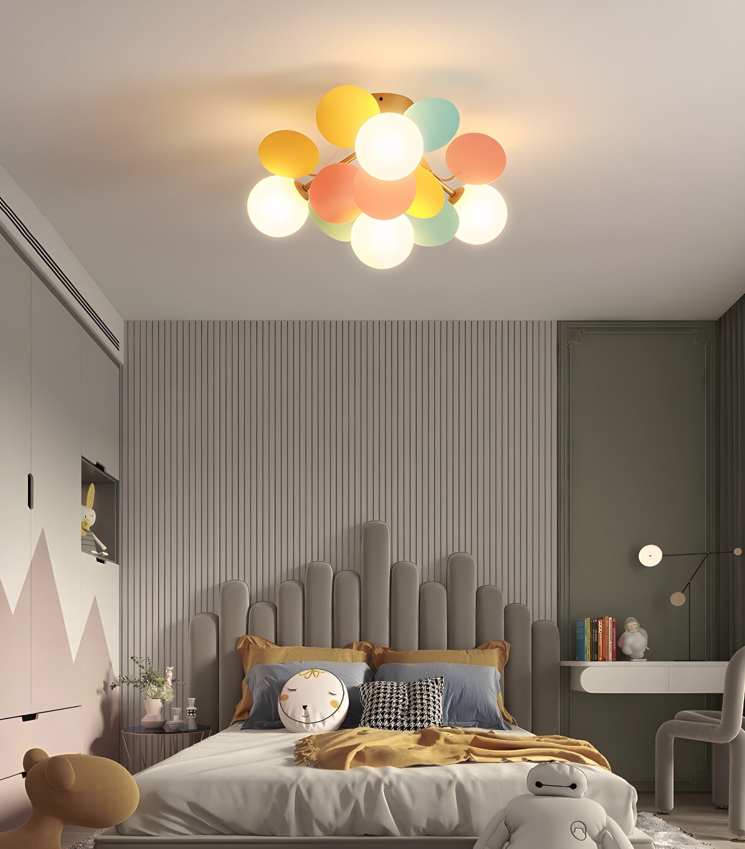 Solara Round Ceiling Light Macaron in Pastel Colors