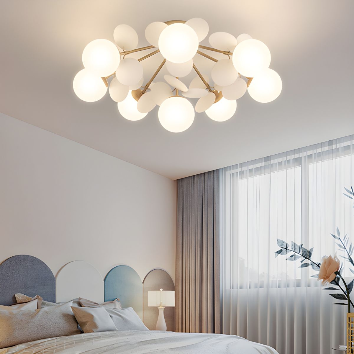 Solara Round Ceiling Light Macaron in Pastel Colors
