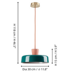 Arlo Retro Peacock Blue Iron Pendant Light