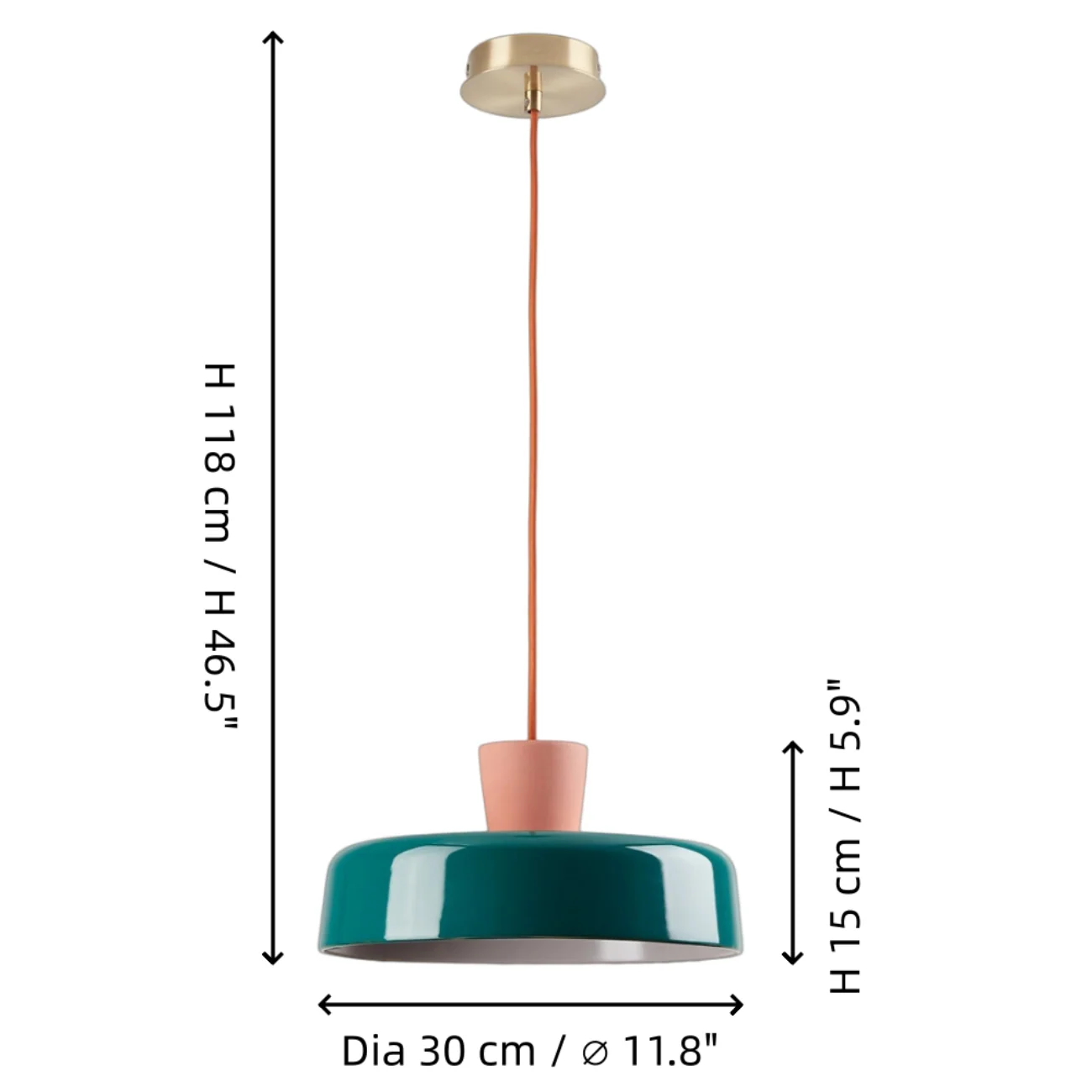 Arlo Retro Peacock Blue Iron Pendant Light