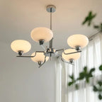 Modern Chandelier with Opal Glass Shades – Elegant Ceiling Lamp