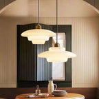 Hanging Ceiling Lamp with Milk White Glass