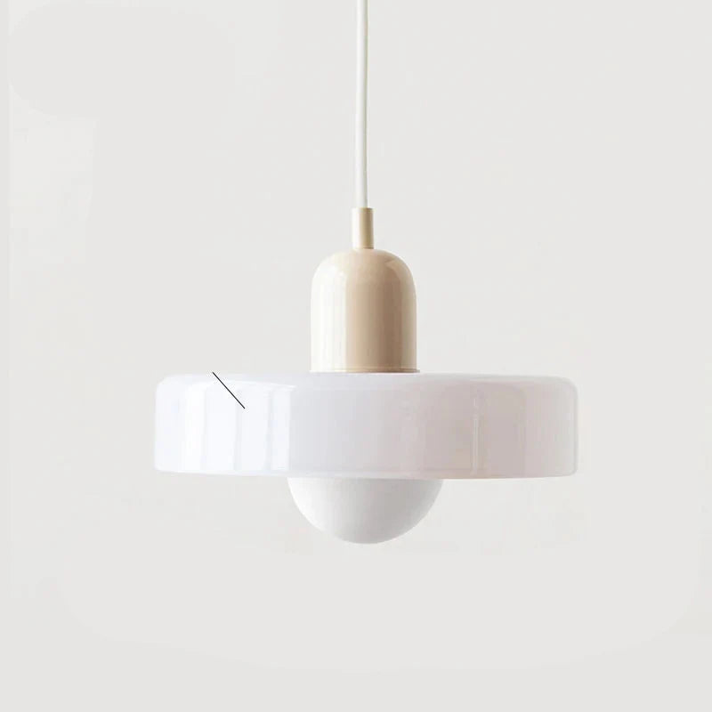 Modern pendant lamp with colorful glass shade Bauhaus