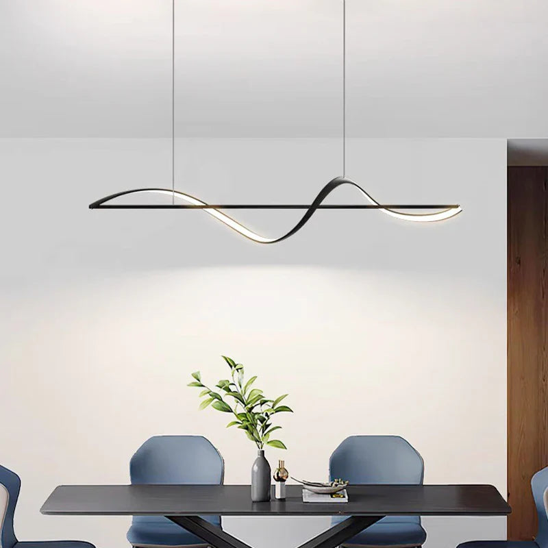 Hanging Lamp "Wave" – modern LED lamp for dining table or kitchen island