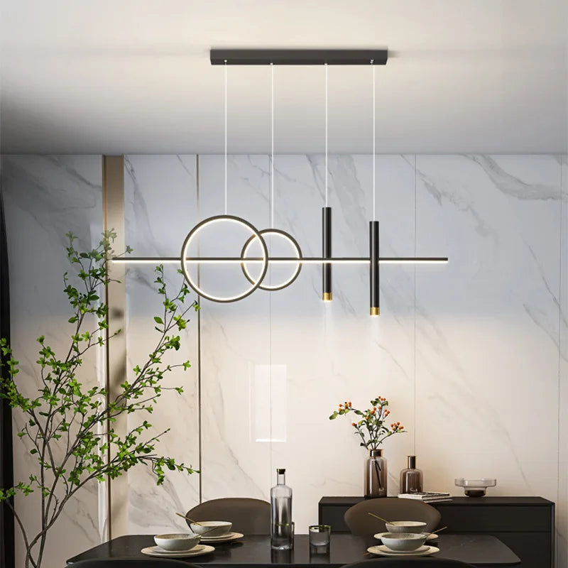 Modern LED Pendant Light – geometric design, ceiling lighting for living room and dining room